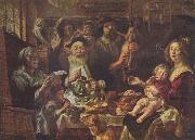 Jacob Jordaens Jacob Jordaens, As the Old Sang, So the young Pipe. oil painting reproduction